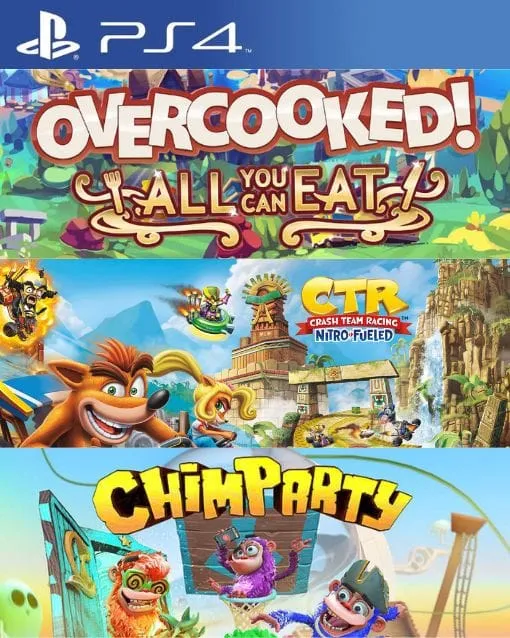 Portada de Overcooked! All You Can Eat + Chimparty + Crash Team Racing